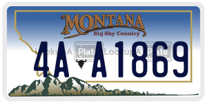 4AA1869  license plate in MT