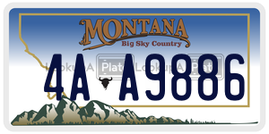 4AA9886  license plate in MT