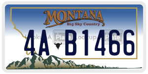 4AB1466  license plate in MT