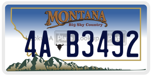 4AB3492  license plate in MT