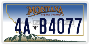 4AB4077  license plate in MT