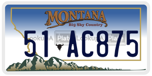 51AC875  license plate in MT