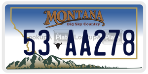 53AA278  license plate in MT