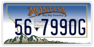 567990G  license plate in MT