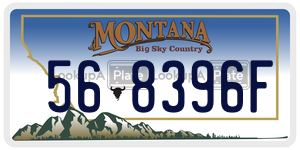 568396F  license plate in MT