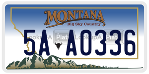5AA0336  license plate in MT