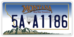 5AA1186  license plate in MT