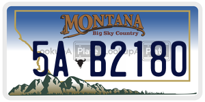 5AB2180  license plate in MT