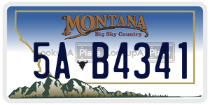 5AB4341  license plate in MT