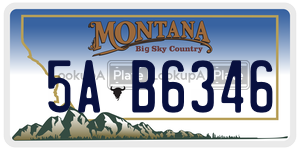 5AB6346  license plate in MT