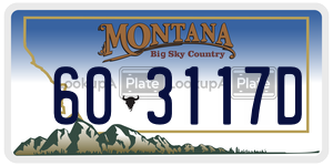 603117D  license plate in MT