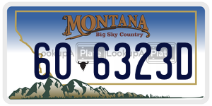 606323D  license plate in MT