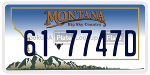 617747D  license plate in MT