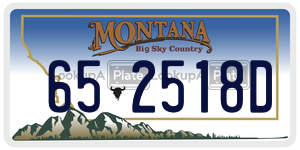 652518D  license plate in MT