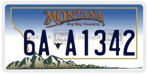 6AA1342  license plate in MT