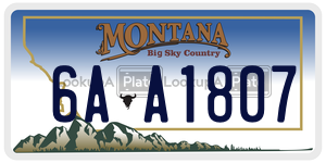 6AA1807  license plate in MT
