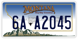 6AA2045  license plate in MT