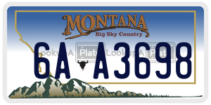 6AA3698  license plate in MT