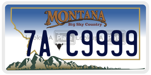 7-AC9999  license plate in MT