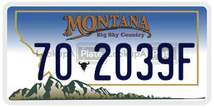 702039F  license plate in MT