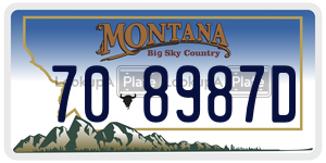 708987D  license plate in MT