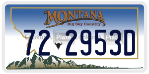 722953D  license plate in MT