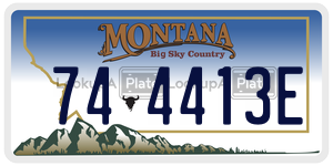 744413E  license plate in MT