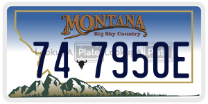747950E  license plate in MT