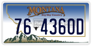 764360D  license plate in MT