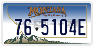 765104E  license plate in MT