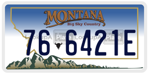 766421E  license plate in MT