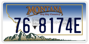 768174E  license plate in MT