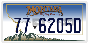 776205D  license plate in MT