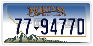 779477D  license plate in MT