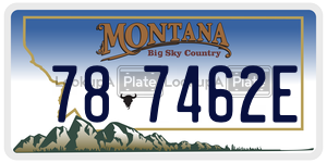 787462E  license plate in MT