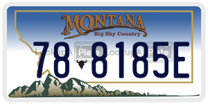 788185E  license plate in MT