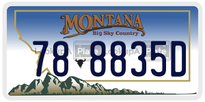 788835D  license plate in MT