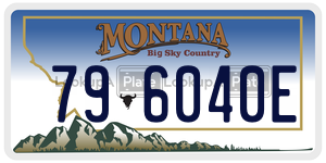 796040E  license plate in MT