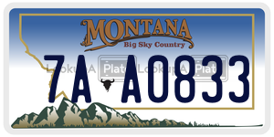 7AA0833  license plate in MT