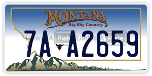 7AA2659  license plate in MT