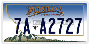 7AA2727  license plate in MT