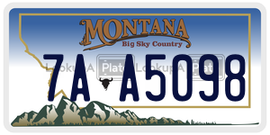 7AA5098  license plate in MT
