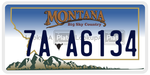7AA6134  license plate in MT