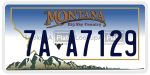 7AA7129  license plate in MT