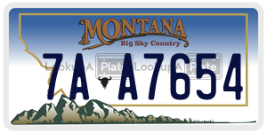 7AA7654  license plate in MT
