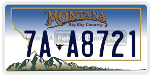 7AA8721  license plate in MT