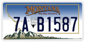 7AB1587  license plate in MT