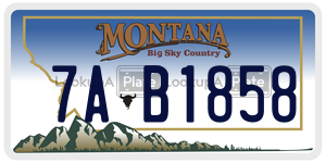7AB1858  license plate in MT