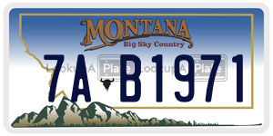 7AB1971  license plate in MT
