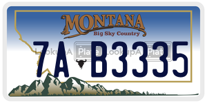7AB3335  license plate in MT